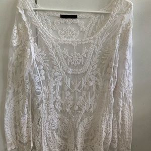 White lace over shirt